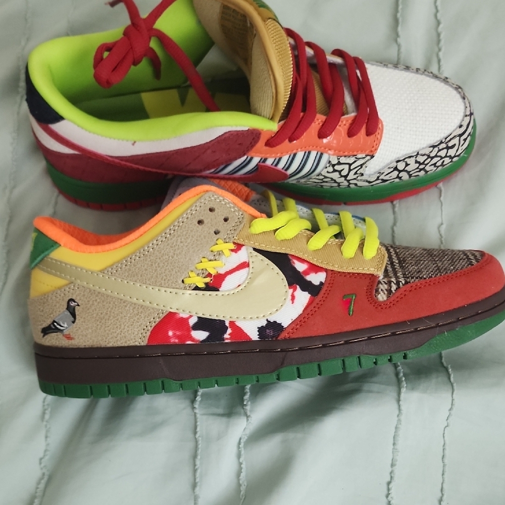 Nike Red and Green Sneakers with Vibrant Design